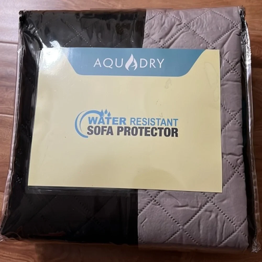 Aqua Dry - Reversible Water Resistant SOFA Protector / Black & Gray/ 3 seater